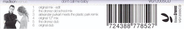Madison Avenue : Don't Call Me Baby (CD, Maxi)