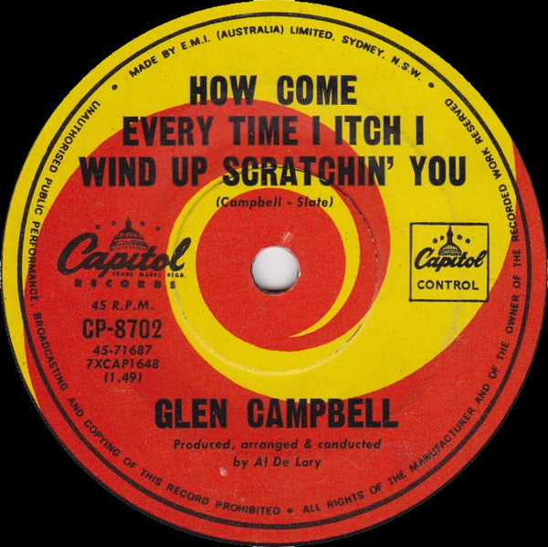 Glen Campbell : Galveston (7", Single, Lab)