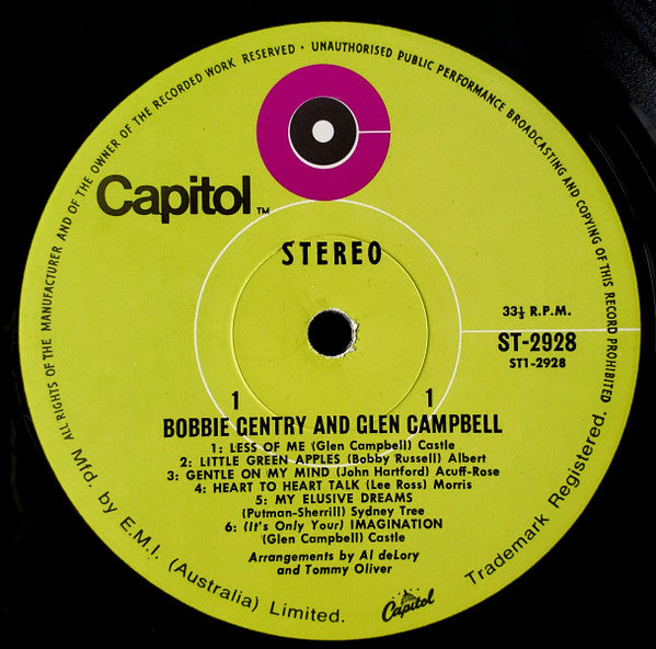 Bobbie Gentry And Glen Campbell : Bobbie Gentry & Glen Campbell (LP, Album, RP, Gre)