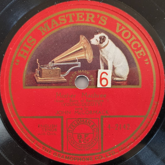 John McCormack (2) : Mother Machree (Shellac, 10", S/Sided)