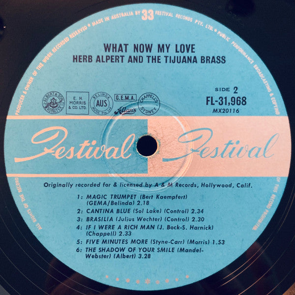 Herb Alpert & The Tijuana Brass : What Now My Love (LP, Album, Mono)