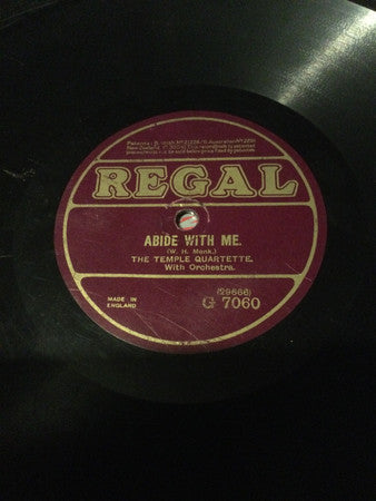 The Temple Double Quartette : The Church's One Foundation / Abide With Me (Shellac, 10", RP)