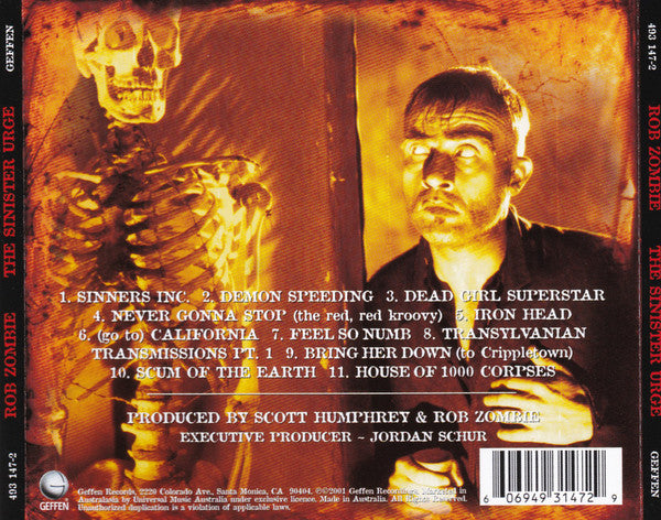 Rob Zombie : The Sinister Urge (CD, Album)
