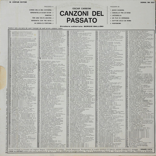 Oscar Carboni : Canzoni Del Passato (LP, Comp)