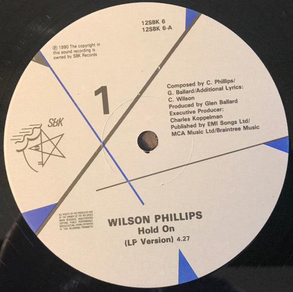 Wilson Phillips : Hold On (12", Blu)