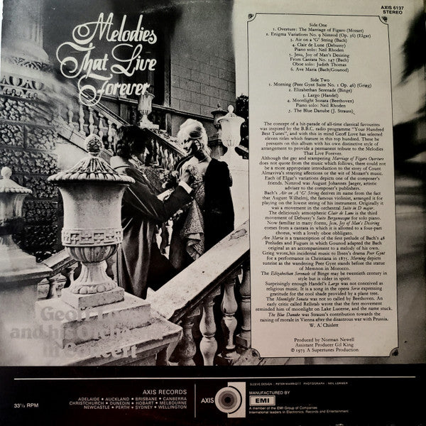 Geoff Love And His Orchestra In Concert* : Melodies That Live Forever (LP, Comp)