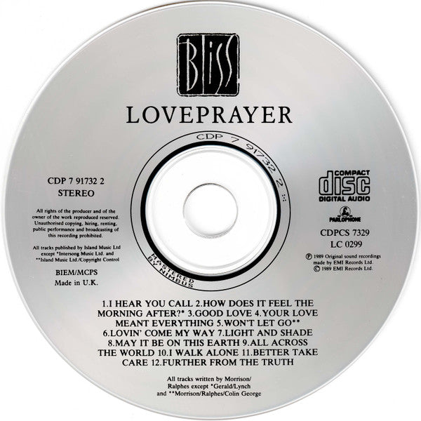 Bliss (10) : Loveprayer (CD, Album)