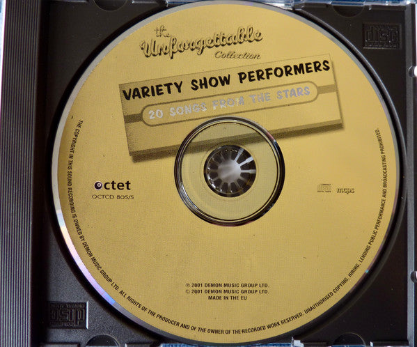 Various : The Unforgettable Collection - Variety Show Performers - 20 Songs From The Stars (CD, Comp)