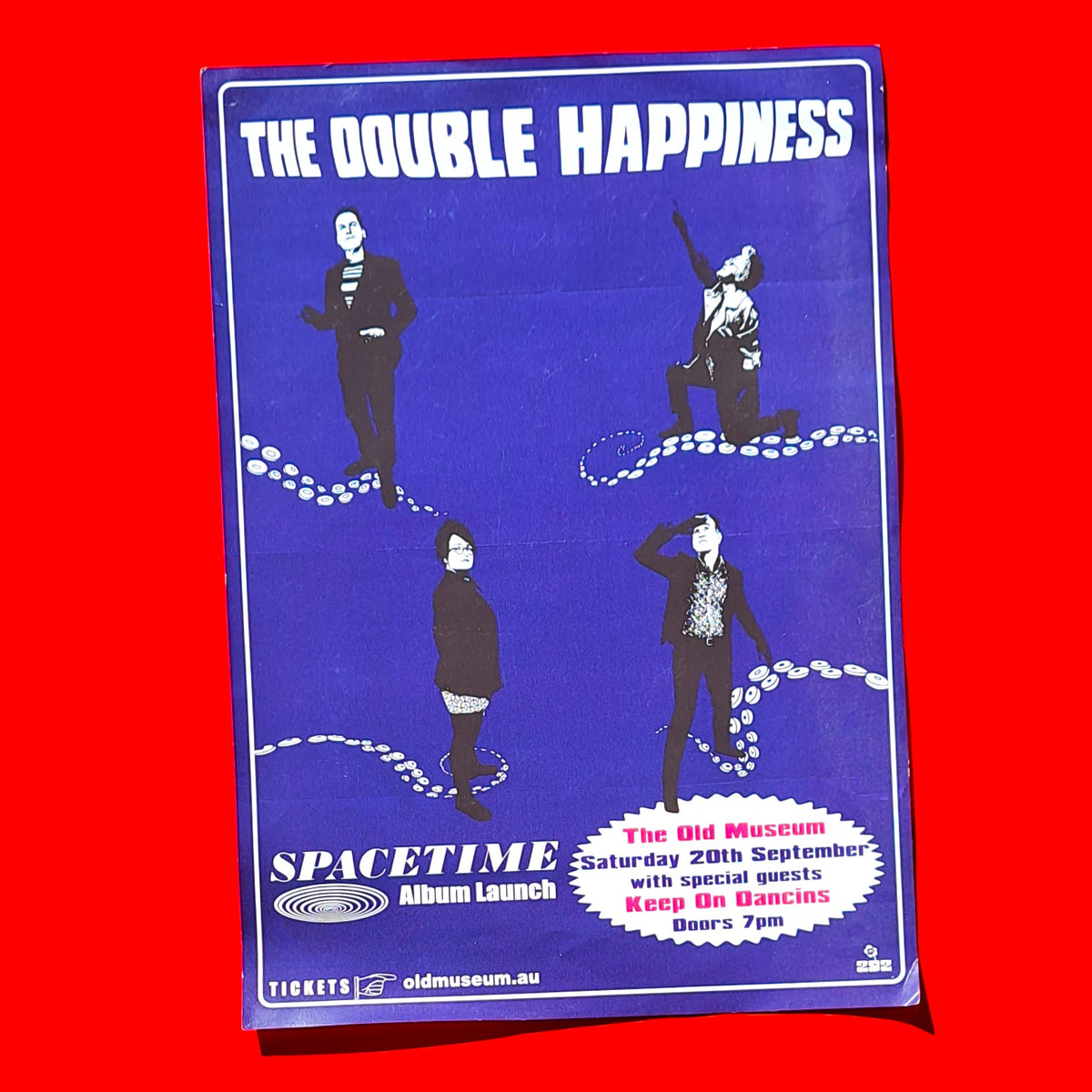 The Double Happiness – Spacetime Album Launch A3 Poster (20 September, Old Museum 2025) Brisbane Shoegaze