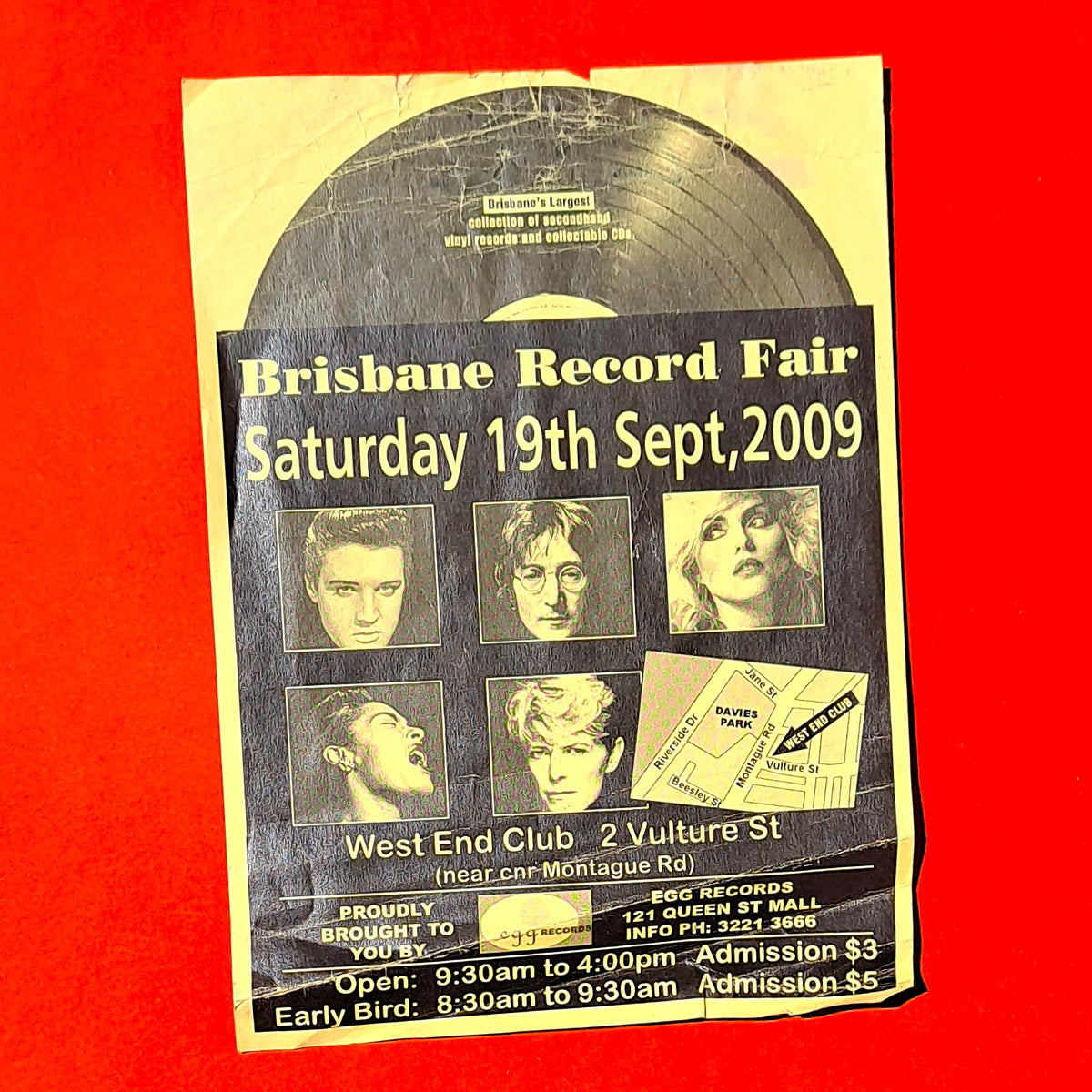 Brisbane Record Fair – West End Club, Brisbane (19 September 2009) Promotional Flyer