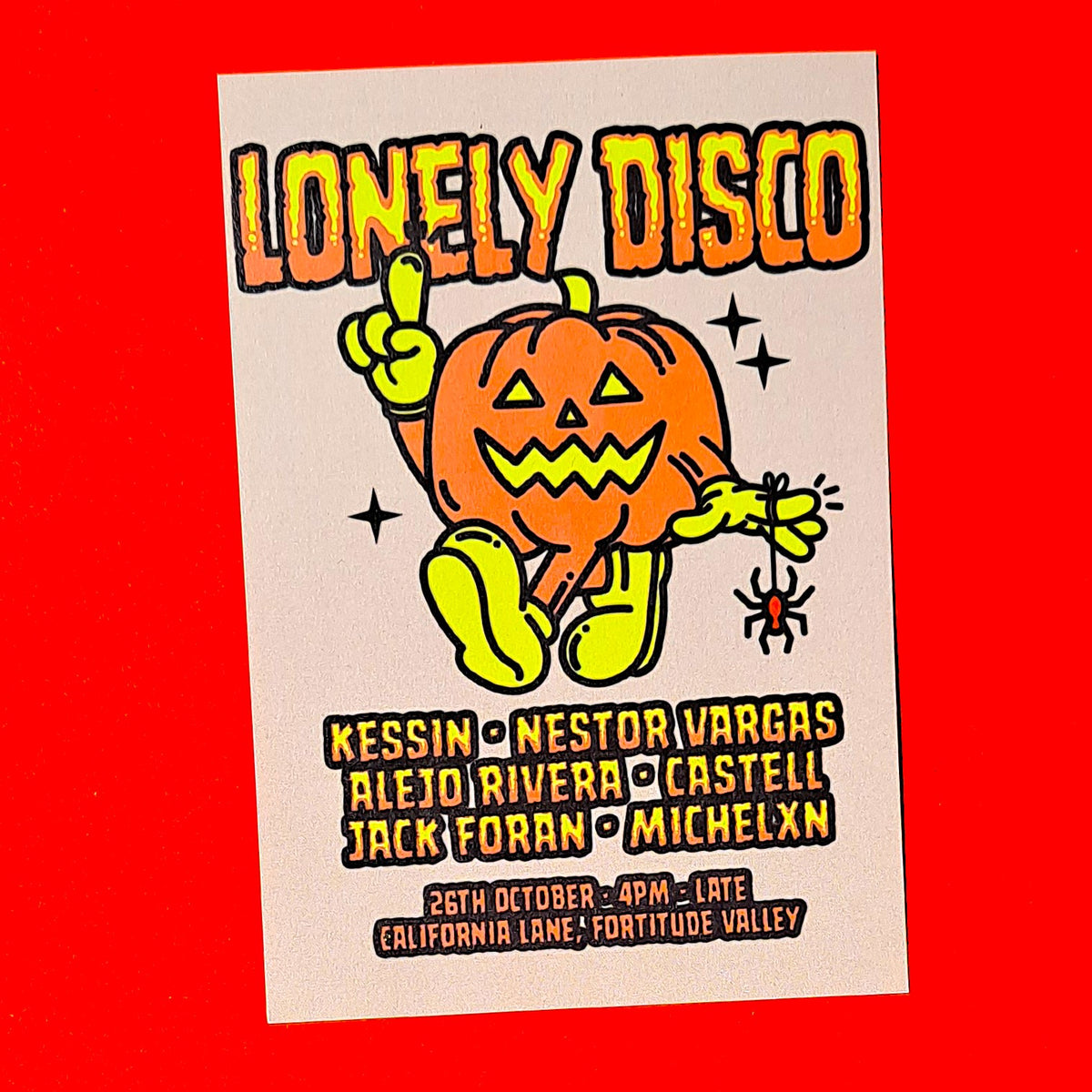 Lonely Disco 4.0 Halloween Edition (California Lane, Fortitude Valley, Brisbane, 2024 DJ Event Handbill)