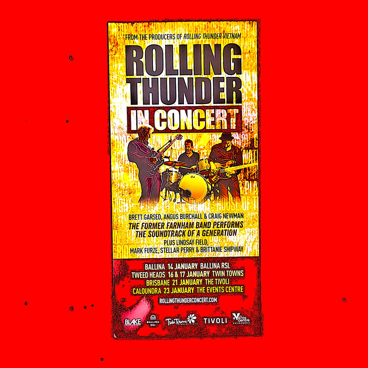 John Farnham Band Rolling Thunder In Concert Tour Flyer, 2026