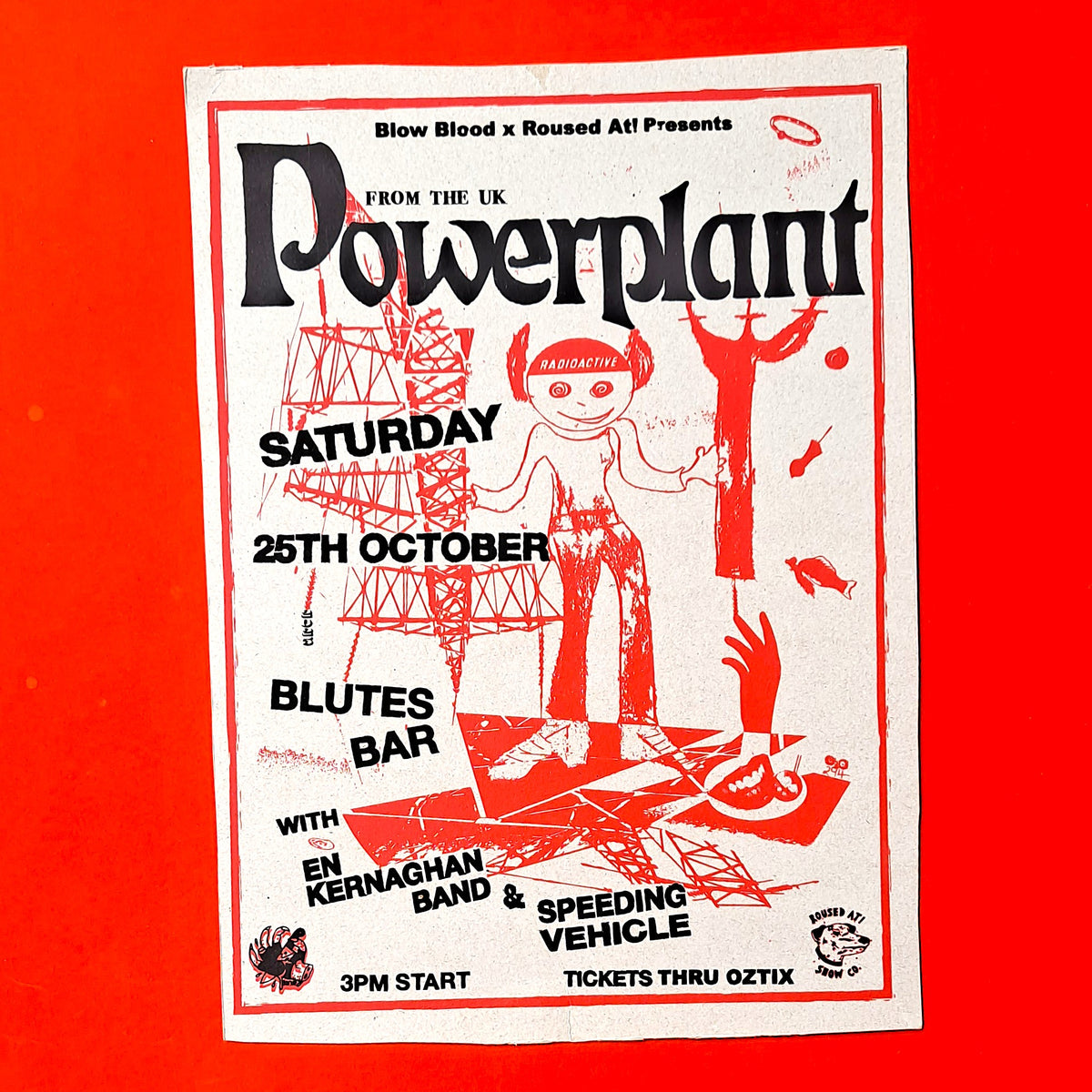 Powerplant (UK) A3 Australian Tour Poster, 2025 Brisbane Post-Punk (Variant Two)