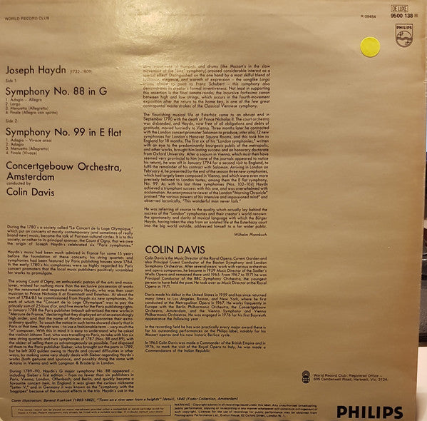 Joseph Haydn : Sinfonien Nr. 88 und 99 (LP)