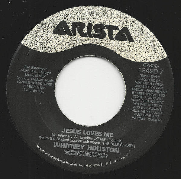 Whitney Houston : I Will Always Love You (7", Single)