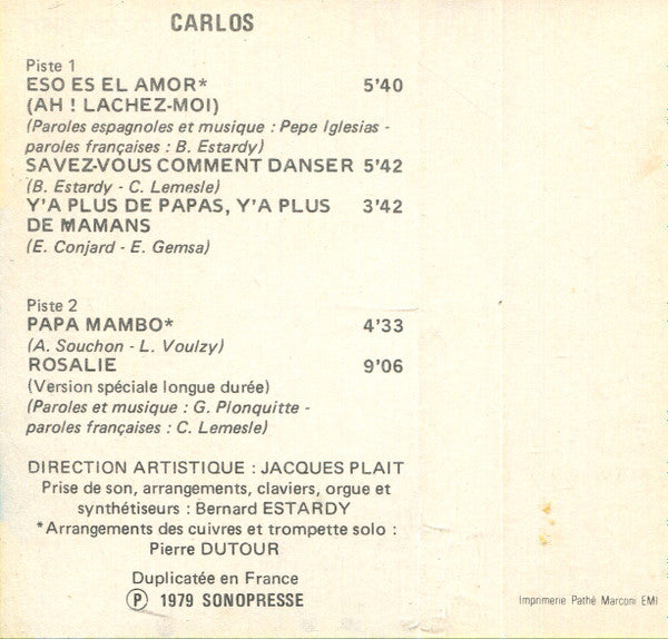 Carlos (3) : Rosalie (Cass, Album)