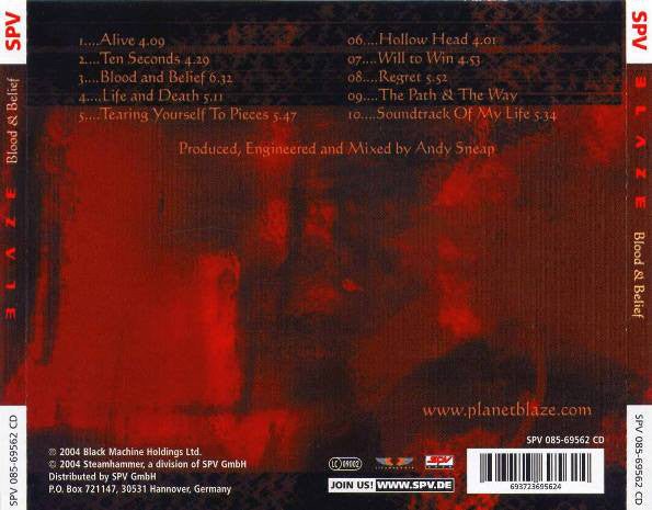 Blaze (8) : Blood & Belief (CD, Album)