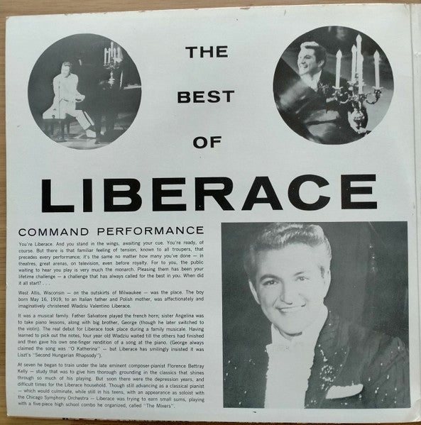 Liberace : The Best Of Liberace (2xLP, Comp, Mono, Gat)