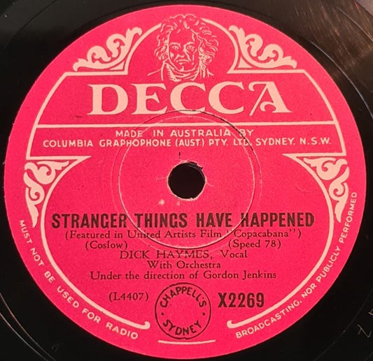 Dick Haymes : 'Twas Only An Irishman's Dream / Stranger Things Have Happened (Shellac, 10")