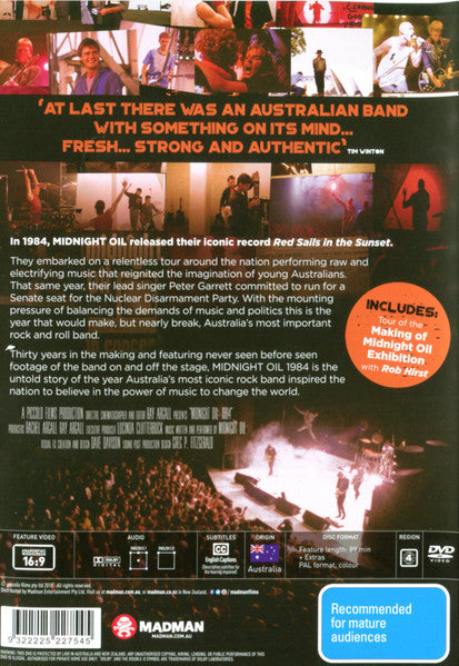 Midnight Oil : 1984 - The Year The Oils Inspired A Nation (DVD-V, Multichannel, PAL, Doc)
