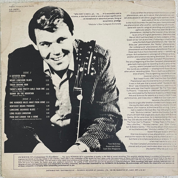 Glen Campbell : A Satisfied Mind (LP, Album, Comp)
