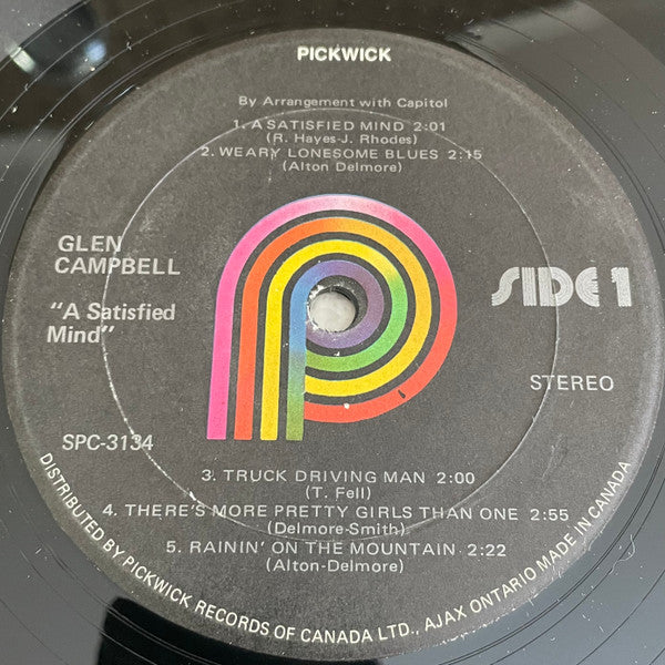 Glen Campbell : A Satisfied Mind (LP, Album, Comp)