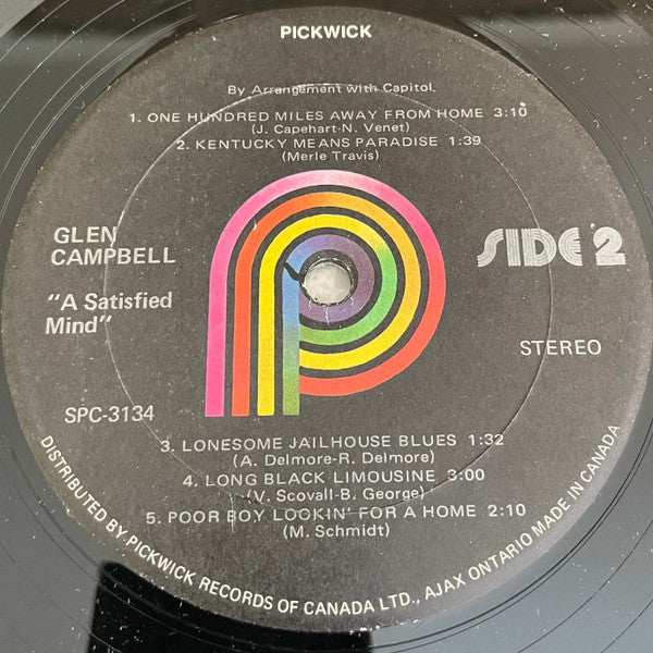 Glen Campbell : A Satisfied Mind (LP, Album, Comp)