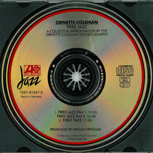 The Ornette Coleman Double Quartet : Free Jazz (CD, Album, RE)
