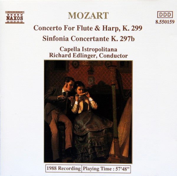 Mozart* - Capella Istropolitana, Richard Edlinger : Concerto For Flute & Harp, K. 299 / Sinfonia Concertante K. 297b (CD)