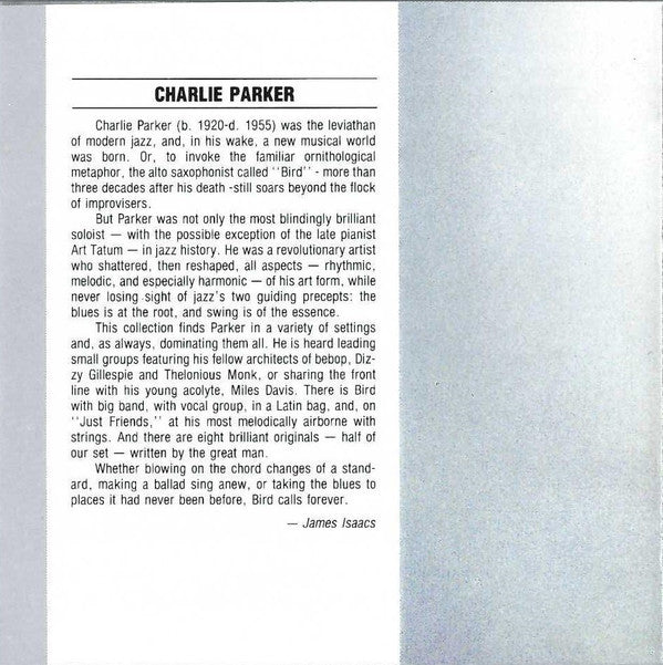 Charlie Parker : Charlie Parker (CD, Comp, RM)