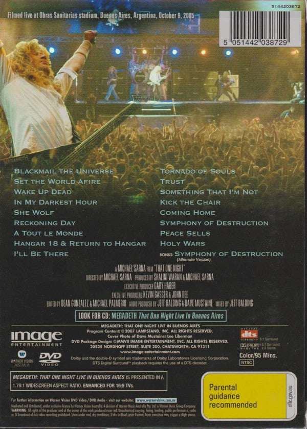 Megadeth : That One Night: Live In Buenos Aires (DVD-V, NTSC)