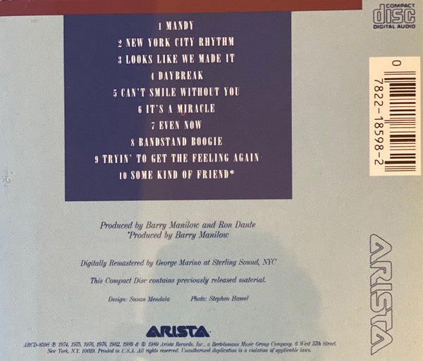 Barry Manilow : Greatest Hits Volume I (CD, Comp, RM, RP, Son)