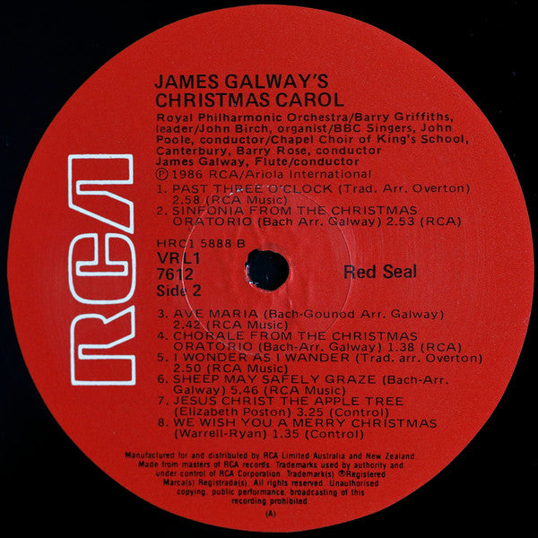 James Galway : Christmas Carol (LP, Album)