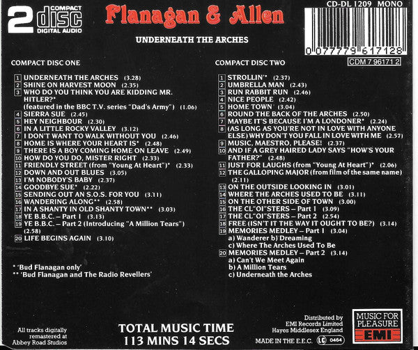 Flanagan And Allen : Underneath The Arches (2xCD, Comp, Mono)