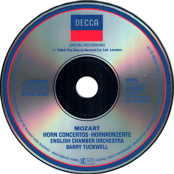 Wolfgang Amadeus Mozart / Barry Tuckwell, English Chamber Orchestra : Horn Concertos 1-4 (CD, RE)