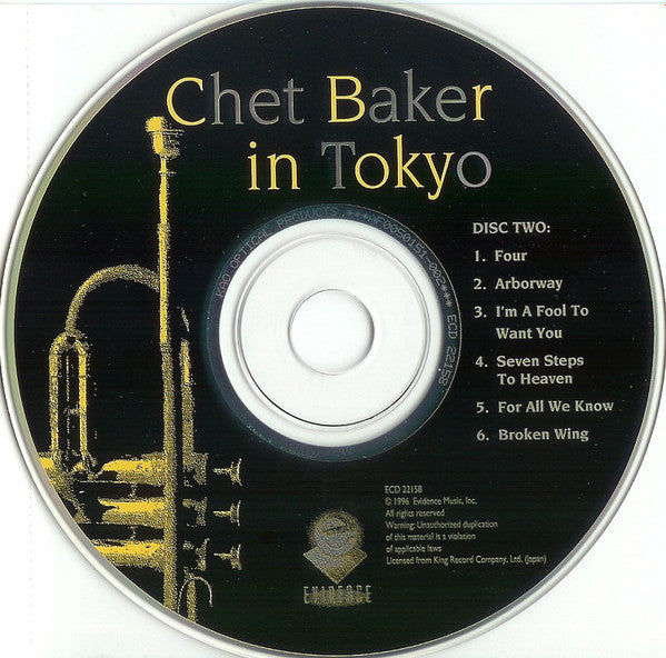 Chet Baker With Harold Danko, Hein Van de Geyn, John Engels : Chet Baker In Tokyo (2xCD, Comp)