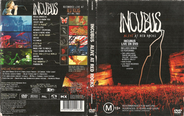 Incubus (2) : Alive At Red Rocks (DVD-V, PAL + CD)