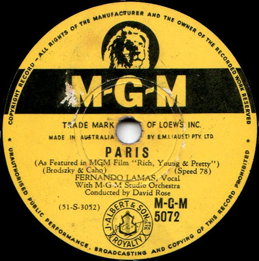 Fernando Lamas / Danielle Darrieux & Fernando Lamas : Paris / We Never Talk Much (Shellac, 10")
