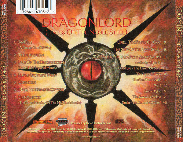 Domine : Dragonlord (Tales Of The Noble Steel) (CD, Album)