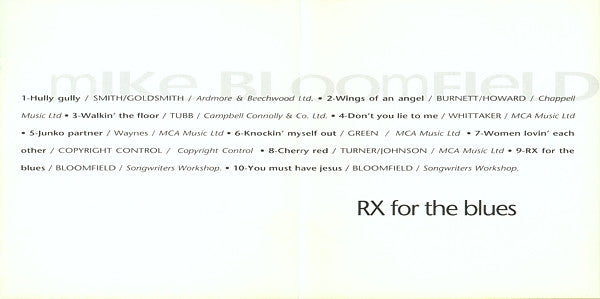 Mike Bloomfield : RX For The Blues (CD)