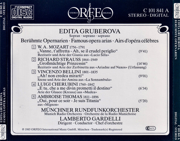 Edita Gruberova : Berühmte Opernarien = Famous Opera Arias = Airs D’opéra Célèbres (CD, Album)