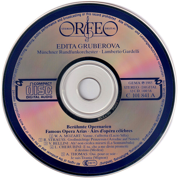 Edita Gruberova : Berühmte Opernarien = Famous Opera Arias = Airs D’opéra Célèbres (CD, Album)