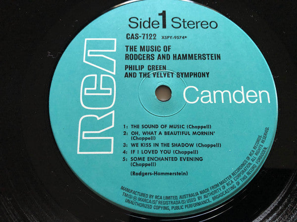 Philip Green, The Velvet Symphony : The Music Of Rodgers & Hammerstein (LP)