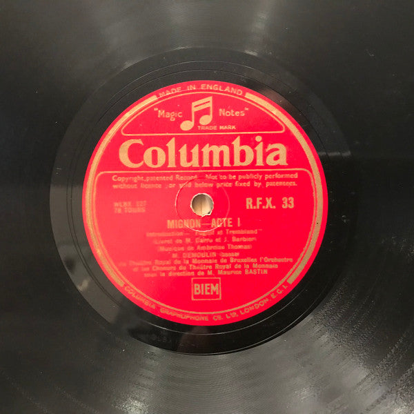 Maurice Demoulin, Lucienne Tragin, André D'Arkor, Valère Mayer, Germaine Cernay, Orchestre Du Théâtre Royal De La Monnaie, Choeurs Du Théâtre Royal De La Monnaie : Mignon (6xShellac, 12")