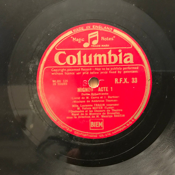 Maurice Demoulin, Lucienne Tragin, André D'Arkor, Valère Mayer, Germaine Cernay, Orchestre Du Théâtre Royal De La Monnaie, Choeurs Du Théâtre Royal De La Monnaie : Mignon (6xShellac, 12")