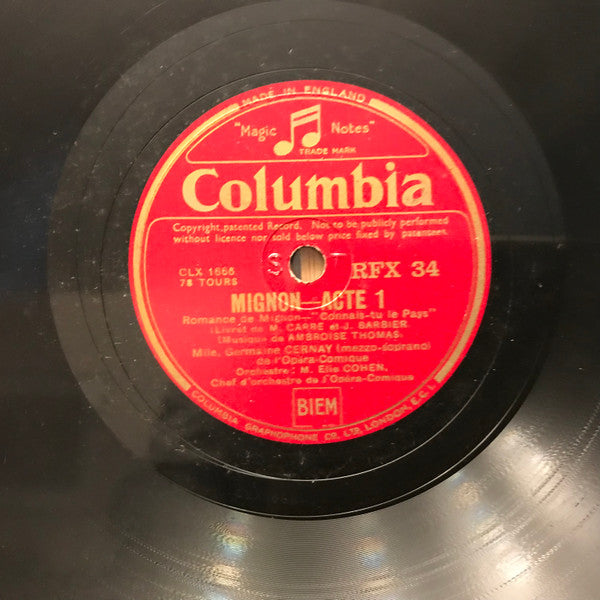 Maurice Demoulin, Lucienne Tragin, André D'Arkor, Valère Mayer, Germaine Cernay, Orchestre Du Théâtre Royal De La Monnaie, Choeurs Du Théâtre Royal De La Monnaie : Mignon (6xShellac, 12")
