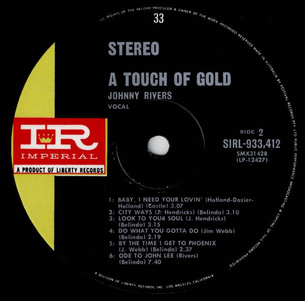 Johnny Rivers : A Touch Of Gold (LP, Comp)