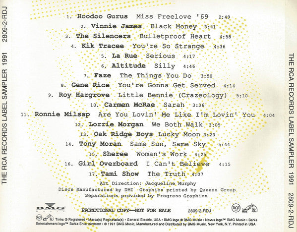 Various : The RCA Records Label Sampler 1991 (CD, Comp, Promo, Smplr)