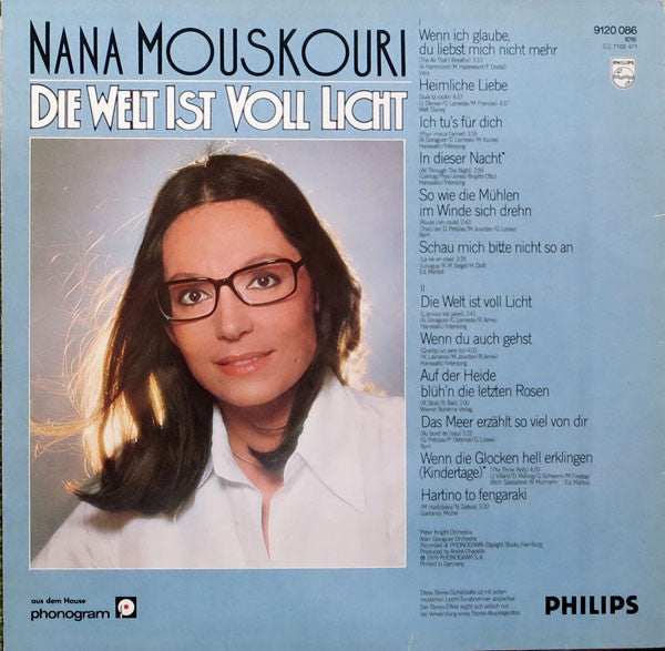 Nana Mouskouri : Die Welt Ist Voll Licht (LP, Album)