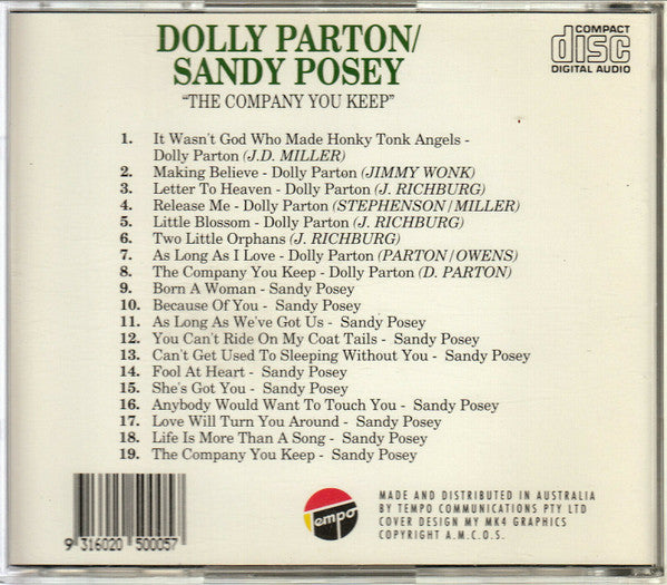 Dolly Parton & Sandy Posey : The Company You Keep (CD, Comp)